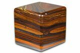 Polished Tiger Iron Stromatolite Cube - Billion Years #379589-1